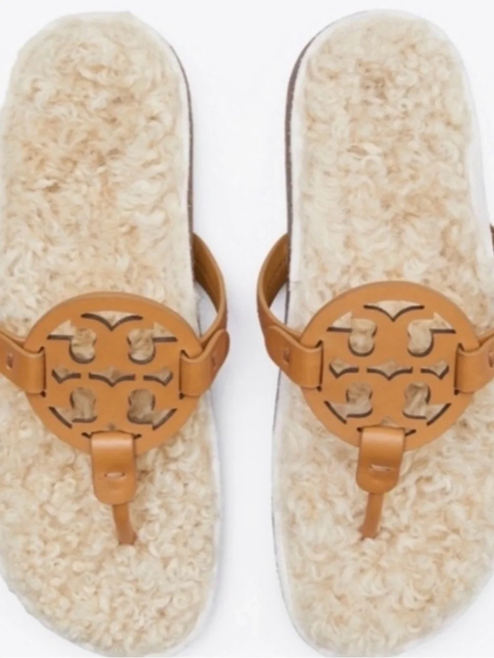 Tory Burch Cloud Miller Shearling  Sandals 9